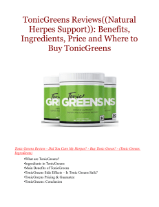 #01-TonicGreens ((Natural Herpes Support)) Reviews – Know THIS Before Buying!
