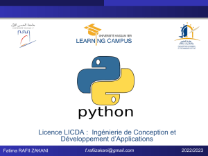 Présentation Python : Ingénierie de Conception et Développement