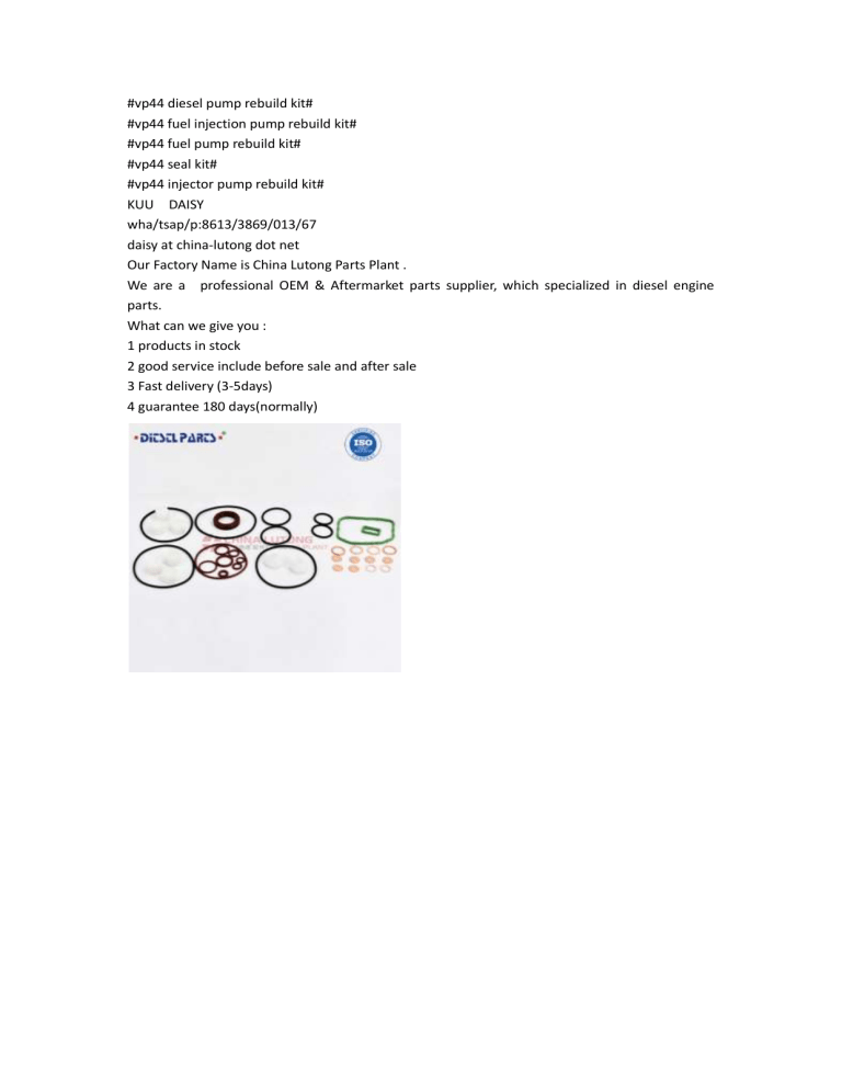 vp44 fuel injection pump rebuild kit