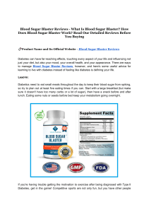 Blood Sugar Blaster Reviews - What Is Blood Sugar Blaster