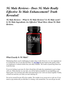 5G Male Reviews Does 5G Male Really Effective To Male Enhancement