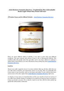 Joint Restore Gummies Reviews - [Updated] Is The Unbreakable Brain Legit  What They Wont Tell You