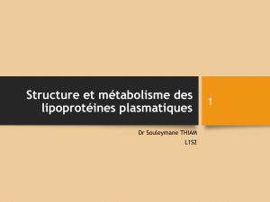 Structure et métabolisme des lipoprotéines,V..