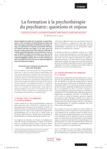 LA FORMATION A LA PSYCHOTHERAPIE DU PSYCHIATRE