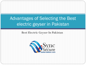 Advantages of Selecting the Best electric geyser in Pakistan
