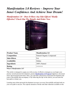 Manifestation 3.0 Reviews – Improve Your Inner Confidence And Achieve Your Dream!