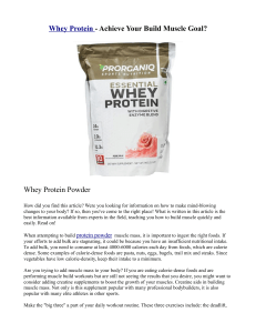 Whey Protein - Achieve Your Build Muscle Goal?