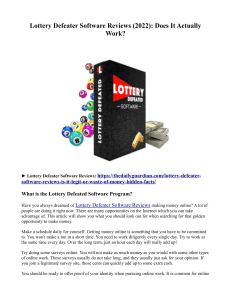 Lottery Defeater Software Reviews (2022): Does It Actually Work?
