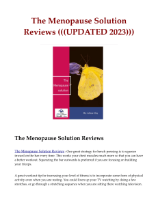 The Menopause Solution Reviews (((UPDATED 2023)))