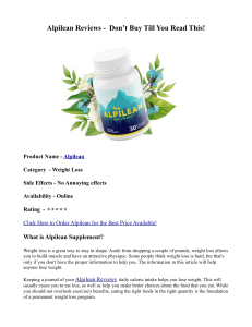 Alpilean Reviews -  Don’t Buy Till You Read This