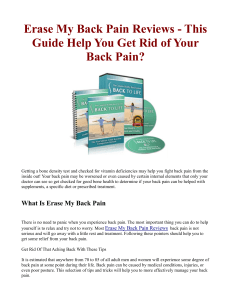 Erase My Back Pain Reviews: Is Everything In This Program Scientifically Proven?