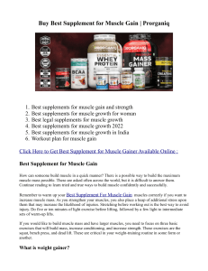 Buy Best Supplement for Muscle Gain | Prorganiq