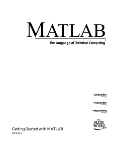 (eBook - pdf) Matlab - Getting started