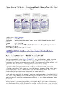 Nerve Control 911 Reviews - Supplement Really Changes Your Life Must Read