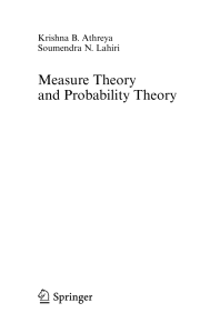 Probability Theory by Athreya
