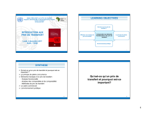 Prix de transfert : Aspects administratifs et d&eacute;veloppements r&eacute;cents