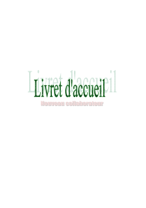 Livret daccueil