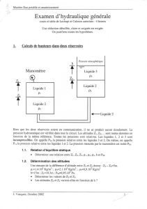 1.02-Calcul de hauteurs dans 2 réservoirs