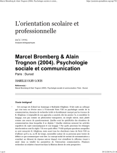 Marcel Bromberg & Alain Trognon (2004 analyse du livre Orly Isabelle 2015