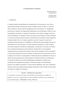 Bromberg, M., Trognon, A. Communication et influence