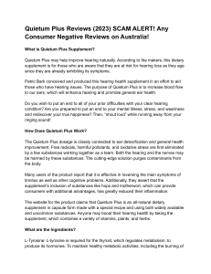 Quietum Plus Reviews (2023) SCAM ALERT! Any Consumer Negative Reviews on Australia!