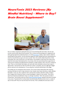 What Ingredients Go into NeuroTonix?