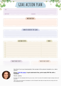 Goal Action Plan  Floral Style-a4