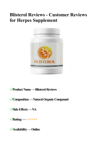 Blisterol Reviews - Customer Reviews for Herpes Supplement