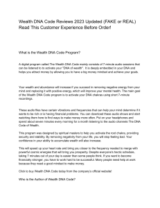Wealth DNA Code Reviews 2023 Updated (FAKE or REAL) Read This Customer Experience Before Order!