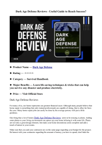 Dark Age Defense Reviews - Useful Guide to Reach Success