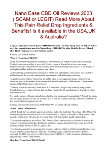 Nano Ease CBD Oil Reviews 2023 ( SCAM or LEGIT) Read More About This Pain Relief Drop Ingredients & Benefits! Is it available in the USA,UK & Australia