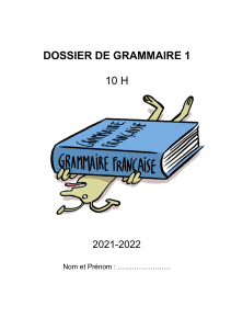 10H Dossier grammaire