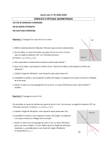OPTIQUE EXO SNELL DESCARTES 