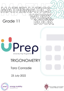 UPREP Trig Math Workbook Grade 11