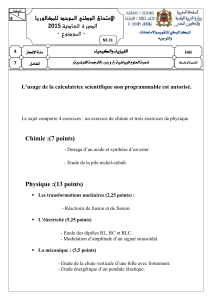 Circuit RLC - RLC Libre - Dipole RL - Dipole RC - Examen National 2015 SM - [Exercice 9] fr