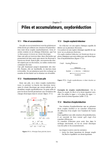 chapitre 17 piles accumulateurs oxydoreduction