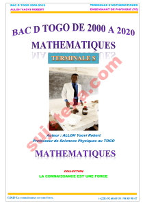 Exercices Maths Terminale S - BAC D Togo
