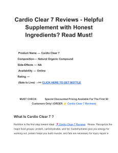 Cardio Clear 7 Reviews - Helpful Supplement with Honest Ingredients  Read Must! - Google Docs
