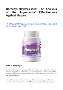 Herpesyl Reviews 2023: An Analysis of the Ingredients’ Effectiveness Against Herpes