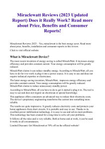 Miraclewatt Reviews (2023 Updated Report) Does it Really Work Read more about Price, Benefits and Consumer Reports!