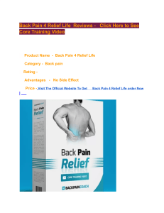 Back Pain 4 Relief Life Reviews - Click Here to See Core Training Video
