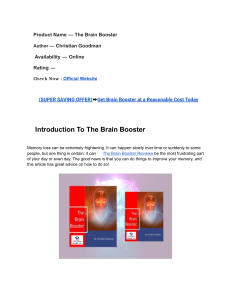 The Brain Booster Reviews - Must Read This Hidden Truth!