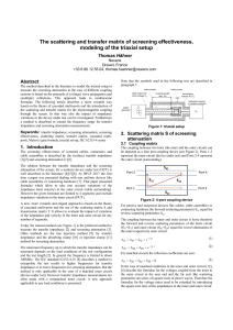 Scattering and Transfer Matrix of Screening Effectiveness - modeling of the triaxial setup