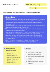 Transhumanisme - Document préparatoire (remplie)