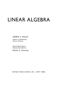 Georgi E. Shilov - Linear Algebra-Dover