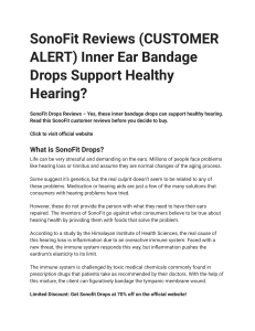 SonoFit Reviews CUSTOMER ALERT Inner Ear Bandage Drops Support Healthy Hearing