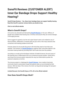 SonoFit Reviews (CUSTOMER ALERT) Inner Ear Bandage Drops Support Healthy Hearing?