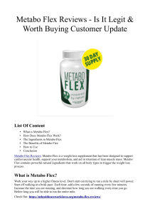 Metabo Flex Reviews - Is It Legit & Worth Buying Customer Update