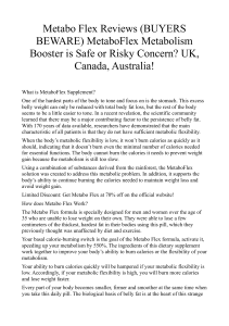 Metabo Flex Reviews (BUYERS BEWARE) MetaboFlex Metabolism Booster is Safe or Risky Concern UK, Canada, Australia!