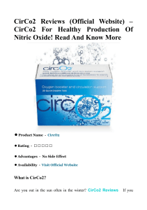 CirCo2 Reviews (Official Website) – CirCo2 For Healthy Production Of Nitric Oxide! Read And Know More